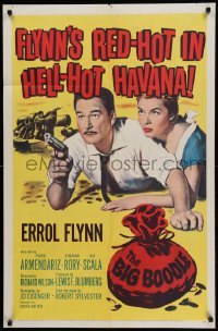 3p080 BIG BOODLE 1sh '57 Errol Flynn red-hot in Havana Cuba with sexy Rossana Rory!