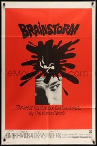 3p104 BRAINSTORM 1sh '65 Anne Francis, Jeffrey Hunter, scares you out of your mind!