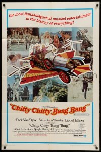 3p145 CHITTY CHITTY BANG BANG style B 1sh '69 Dick Van Dyke, Sally Ann Howes, artwork of flying car