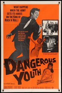 3p185 DANGEROUS YOUTH 1sh '58 Frankie Vaughn is an Elvis-like star drafted in the Army!