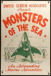 3p198 DEVIL MONSTER 1sh R30s Monsters of the Sea, cool artwork of giant manta ray!