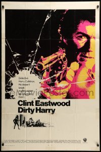 3p203 DIRTY HARRY int'l 1sh '71 art of Clint Eastwood pointing his .44 magnum, Don Siegel classic!