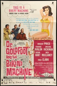 3p216 DR. GOLDFOOT & THE BIKINI MACHINE 1sh '65 Vincent Price, sexy babes with kiss & kill buttons!