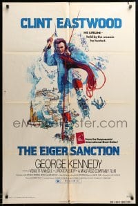 3p230 EIGER SANCTION 1sh '75 Clint Eastwood's lifeline was held by the assassin he hunted!