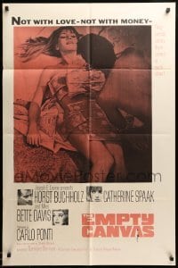 3p236 EMPTY CANVAS 1sh '64 Horst Buchholz, Catherine Spaak, not with love, not with money!