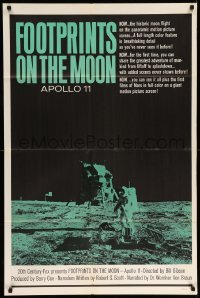 3p279 FOOTPRINTS ON THE MOON 1sh '69 the real story of Apollo 11, cool image of moon landing!
