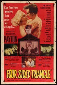 3p286 FOUR SIDED TRIANGLE 1sh '53 Hammer, Barbara Payton lived two amazing lives!