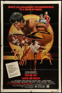 3p306 GAME OF DEATH 1sh '79 Bruce Lee, cool Bob Gleason martial arts artwork!