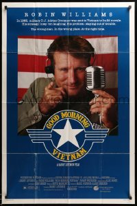 3p332 GOOD MORNING VIETNAM 1sh '87 military radio DJ Robin Williams, directed by Barry Levinson!