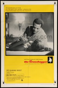 3p338 GRASSHOPPER style B int'l 1sh '70 romantic image of Jacqueline Bisset making love!