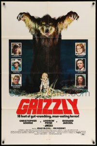 3p350 GRIZZLY 1sh '76 great Neal Adams art of grizzly bear attacking sexy camper, horror!