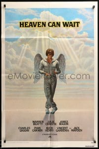3p372 HEAVEN CAN WAIT int'l 1sh '78 Birney Lettick art of angel Warren Beatty!