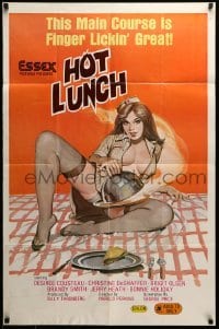 3p390 HOT LUNCH 25x38 1sh '78 outrageous sexy art, this main course is finger lickin' great!