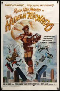 3p398 HUMAN TORNADO 1sh '76 watch out mister, here comes the twister, wild Rudy Ray Moore!