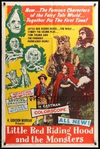 3p483 LITTLE RED RIDING HOOD & THE MONSTERS 1sh '64 really wacky, sure to scare little kids!