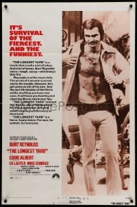 3p494 LONGEST YARD 1sh '74 Robert Aldrich prison football comedy, full-length Burt Reynolds!