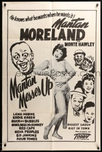 3p517 MANTAN MESSES UP 1sh R50s Moreland, Monte Hawley, Lena Horne, Toddy Pictures!
