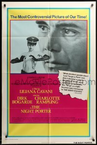 3p584 NIGHT PORTER 1sh '74 Il Portiere di notte, Bogarde, topless Charlotte Rampling in Nazi hat!