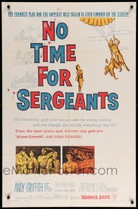 3p592 NO TIME FOR SERGEANTS 1sh '58 Andy Griffith, wacky Air Force paratrooper artwork!