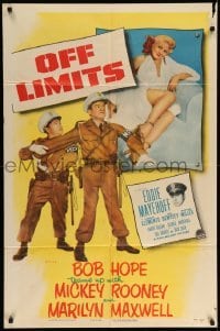 3p599 OFF LIMITS 1sh '53 soldiers Bob Hope & Mickey Rooney, sexy Marilyn Maxwell!