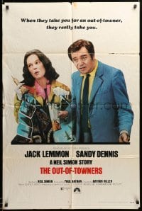 3p628 OUT-OF-TOWNERS 1sh '70 Jack Lemmon, Sandy Dennis, written by Neil Simon!
