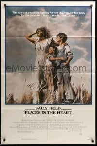 3p655 PLACES IN THE HEART 1sh '84 single mother Sally Field fights for her children & her land!
