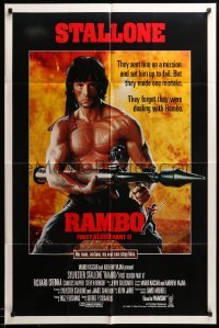 3p692 RAMBO FIRST BLOOD PART II int'l 1sh '85 no law, no war can stop Sylvester Stallone!