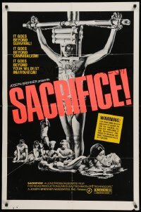 3p722 SACRIFICE 1sh '73 Umberto Lenzi directed cannibalism horror, Man from Deep River!