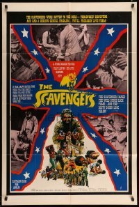 3p733 SCAVENGERS 1sh '68 four people try to get naked girl off saloon bar!