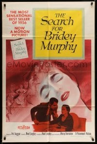 3p742 SEARCH FOR BRIDEY MURPHY 1sh '56 reincarnated Teresa Wright, from best selling book!
