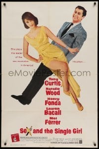 3p754 SEX & THE SINGLE GIRL 1sh '65 great full-length image of Tony Curtis & sexiest Natalie Wood!