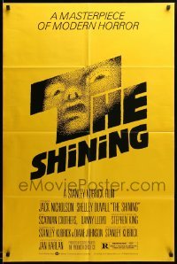 3p762 SHINING studio style 1sh '80 Stephen King & Stanley Kubrick, iconic art by Saul Bass!