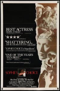 3p790 SOPHIE'S CHOICE 1sh '82 Alan J. Pakula directed, Meryl Streep, Kevin Kline, Peter MacNicol!