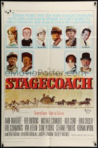 3p809 STAGECOACH 1sh '66 Ann-Margret, Red Buttons, Bing Crosby, great Norman Rockwell art!