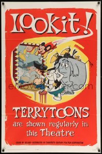 3p880 TERRYTOONS 1sh '62 great art of Mighty Mouse & Paul Terry's other creations!