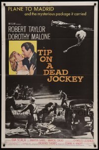3p917 TIP ON A DEAD JOCKEY 1sh '57 Robert Taylor & Dorothy Malone caught up in a horse race crime!