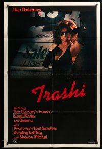 3p932 TRASHI 1sh '81 sexploitation, trashy Lisa DeLeeuw in shades & gloves!