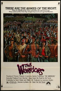 3p963 WARRIORS 1sh '79 Walter Hill, Jarvis artwork of the armies of the night!