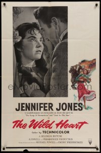 3p982 WILD HEART style A 1sh '52 Jennifer Jones in Selznick's version of Powell & Pressburger film