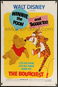 3p984 WINNIE THE POOH & TIGGER TOO 1sh '74 Walt Disney, characters created by A.A. Milne!