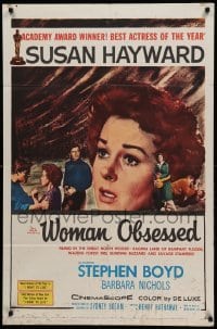 3p987 WOMAN OBSESSED 1sh '59 Best Actress Academy Award Winner Susan Hayward, Stephen Boyd