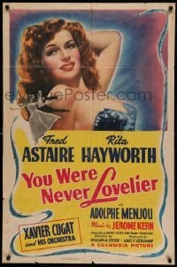 3p001 YOU WERE NEVER LOVELIER style B 1sh '42 fantastic close up of sexiest Rita Hayworth!