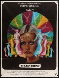 3r104 BOY FRIEND French 1p '72 different Ferracci art of sexy Twiggy, directed by Ken Russell!