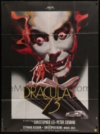 3r184 DRACULA A.D. 1972 French 1p '73 different Landi art of Christopher Lee & naked ladies!