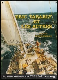 3r203 ERIC TABARLY ET LES AUTRES French 1p '77 Eric Tabarly & Others on sailboat at sea!