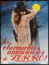 3r204 EROTIC ADVENTURES OF ZORRO French 1p '72 sexy rated Z masked hero, best different Loris art!