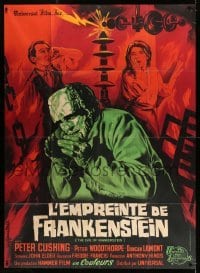 3r209 EVIL OF FRANKENSTEIN French 1p '65 Peter Cushing, different monster art by Guy Gerard Noel!