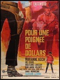 3r229 FISTFUL OF DOLLARS French 1p R70s Sergio Leone classic, Tealdi art of Clint Eastwood!