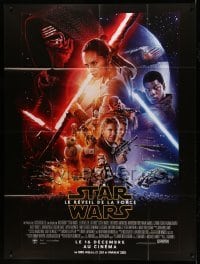 3r240 FORCE AWAKENS advance French 1p '15 Star Wars: Episode VII, cool montage of top stars!