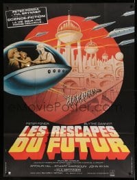 3r253 FUTUREWORLD French 1p '77 completely different sci-fi art by Leo Kouper & Roger Boumendil!